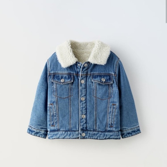 Zara toddler boy mickey disney denim jacket with fleece lining - Picture 3 of 7